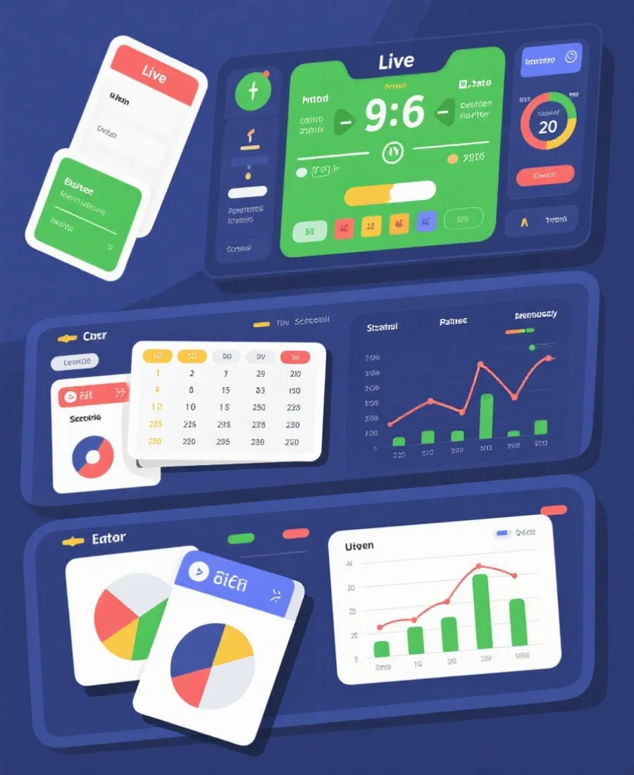 NBA赛程与实时数据界面示意